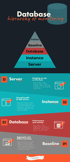 Database hierarchy of monitoring infographic